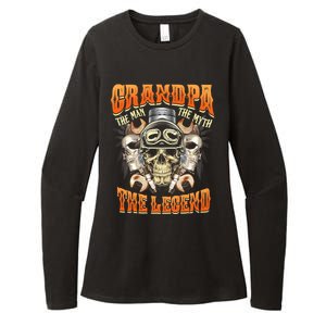 Biker Grandpa The Myth Legend Motorcycle Gift Womens CVC Long Sleeve Shirt