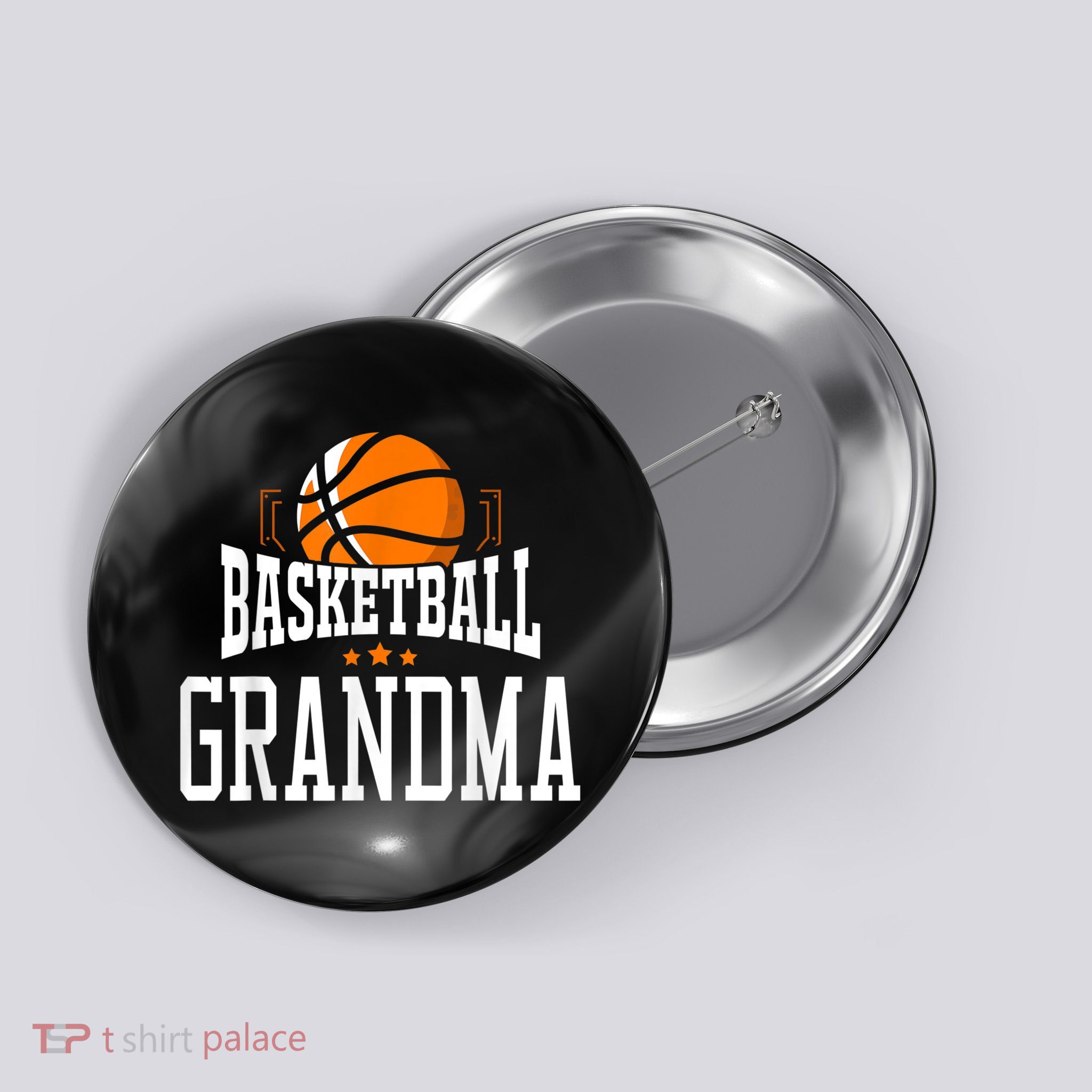 Basketball Grandma Team Sports Fan Button