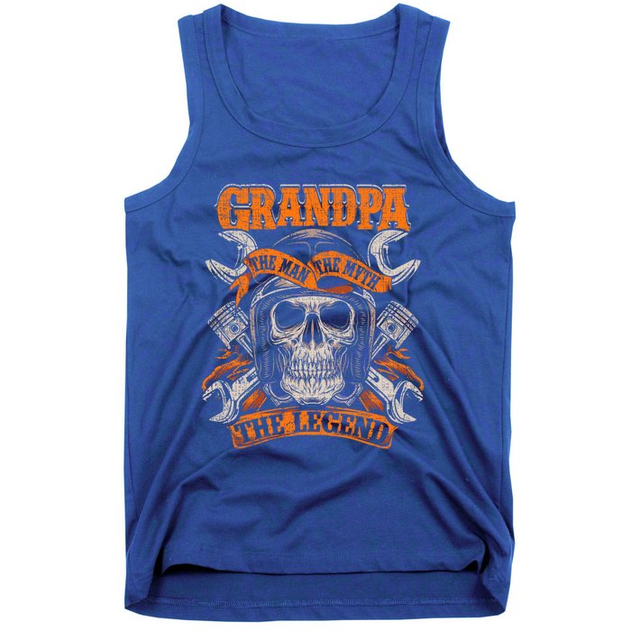 Biker Grandpa The Myth Legend Grunge Motorcycle Meaningful Gift Tank Top