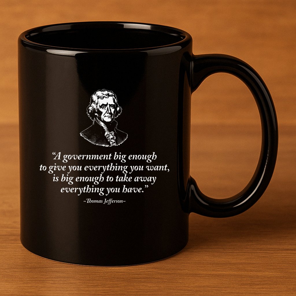 Big Government Thomas Jefferson Quote 11oz C Handle Ceramic Mug