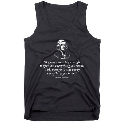Big Government Thomas Jefferson Quote Tank Top