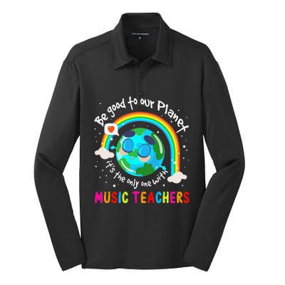 Be Good To Our Planet With Music Earth Day Silk Touch Performance Long Sleeve Polo