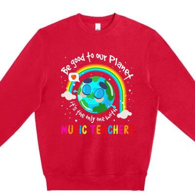 Be Good To Our Planet With Music Earth Day Premium Crewneck Sweatshirt