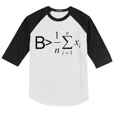 Be Greater Than Average Math Joke Funny Math Teacher Kids Colorblock Raglan Jersey
