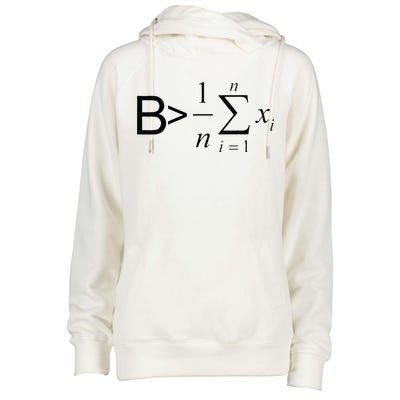 Be Greater Than Average Math Joke Funny Math Teacher Womens Funnel Neck Pullover Hood