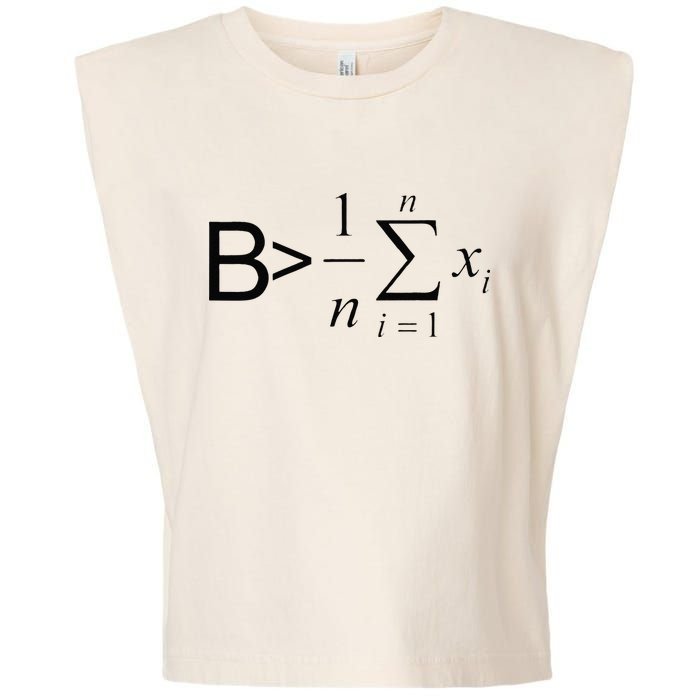 Be Greater Than Average Math Joke Funny Math Teacher Garment-Dyed Women's Muscle Tee