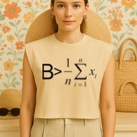 Be Greater Than Average Math Joke Funny Math Teacher Garment-Dyed Women's Muscle Tee
