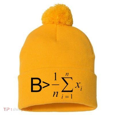 Be Greater Than Average Math Joke Funny Math Teacher Pom Pom 12in Knit Beanie