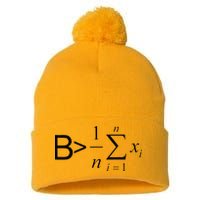 Be Greater Than Average Math Joke Funny Math Teacher Pom Pom 12in Knit Beanie