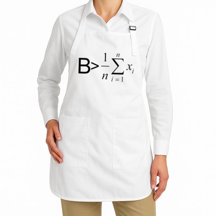 Be Greater Than Average Math Joke Funny Math Teacher Full-Length Apron With Pockets