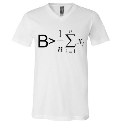 Be Greater Than Average Math Joke Funny Math Teacher V-Neck T-Shirt