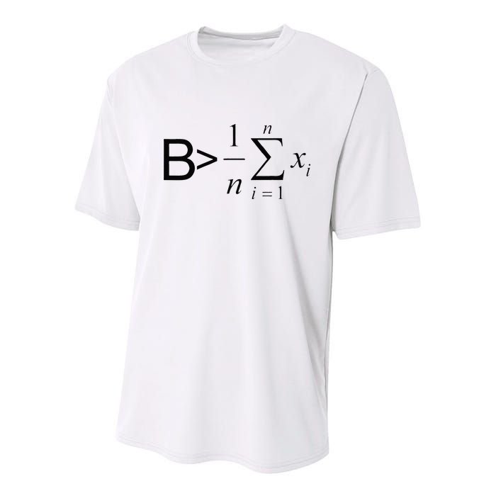 Be Greater Than Average Math Joke Funny Math Teacher Youth Performance Sprint T-Shirt