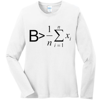 Be Greater Than Average Math Joke Funny Math Teacher Ladies Long Sleeve Shirt
