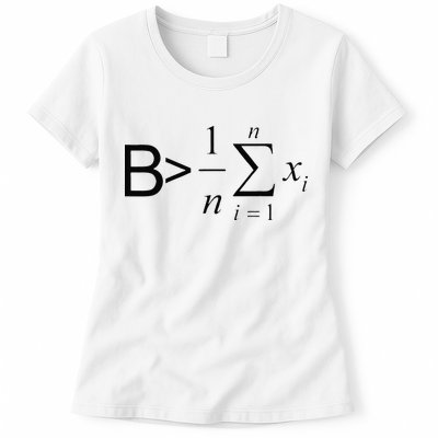 Be Greater Than Average Math Joke Funny Math Teacher Womens T-Shirt