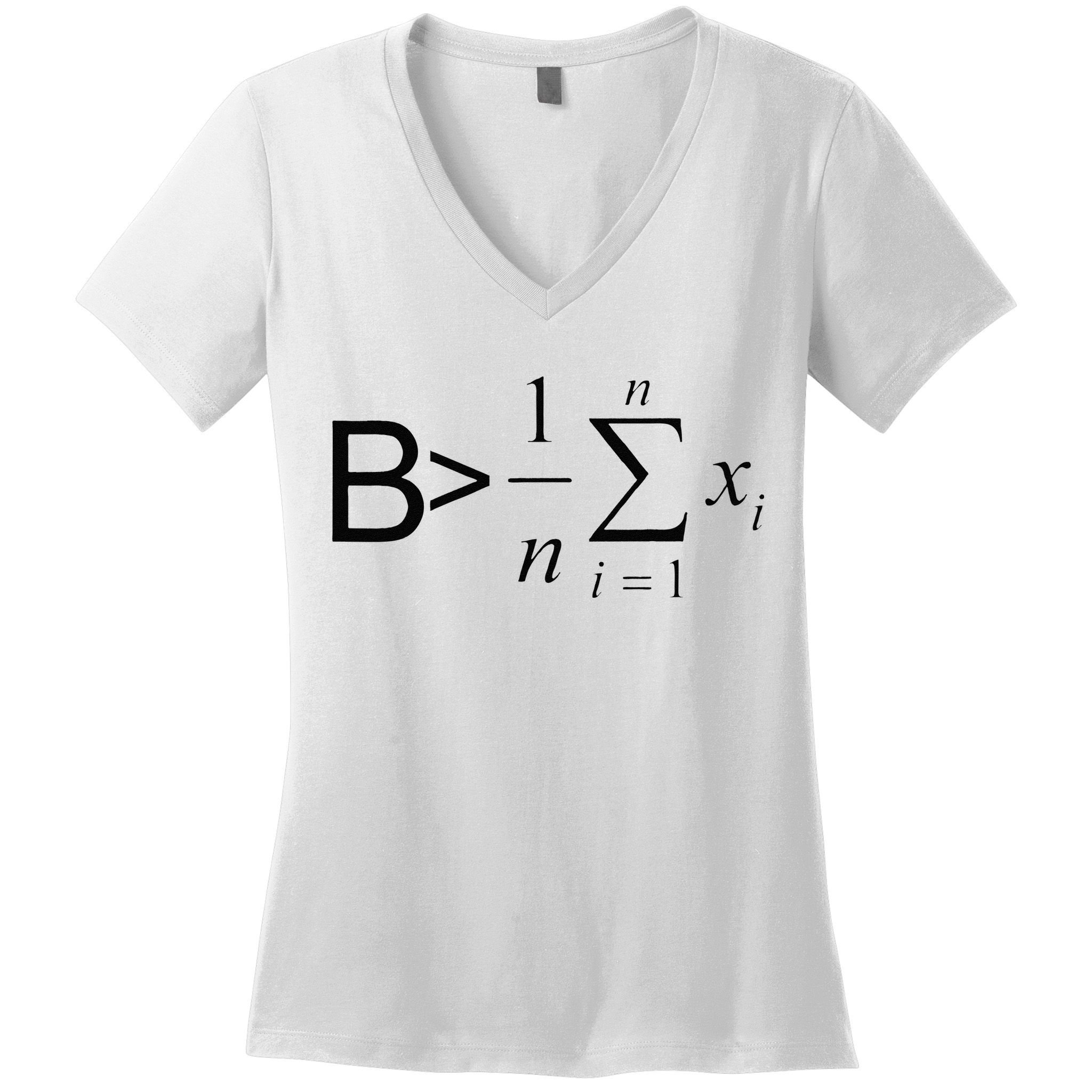 Be Greater Than Average Math Joke Funny Math Teacher Women's V-Neck T-Shirt
