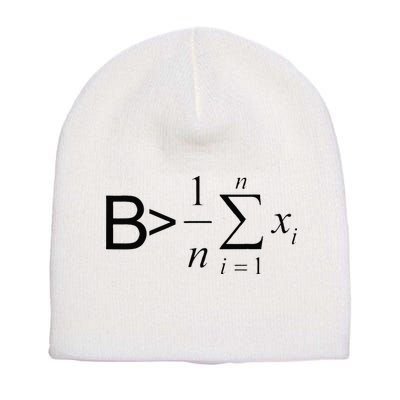 Be Greater Than Average Math Joke Funny Math Teacher Short Acrylic Beanie