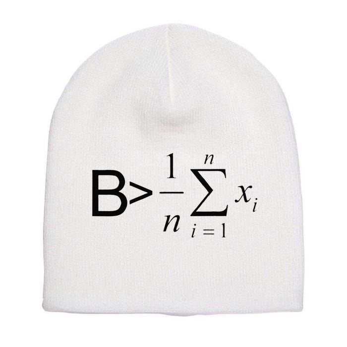 Be Greater Than Average Math Joke Funny Math Teacher Short Acrylic Beanie