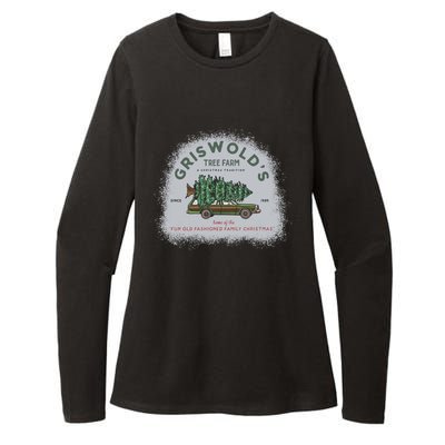 Bleached Griswold's Tree Farm Funny Xmas Family Christmas Meaningful Gift Womens CVC Long Sleeve Shirt