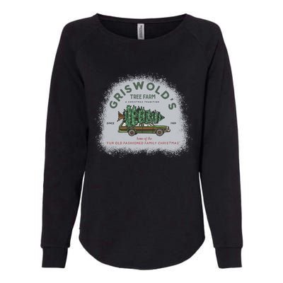 Bleached Griswold's Tree Farm Funny Xmas Family Christmas Meaningful Gift Womens California Wash Sweatshirt