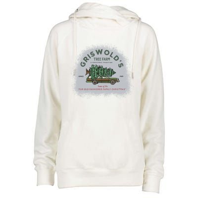 Bleached Griswold's Tree Farm Funny Xmas Family Christmas Meaningful Gift Womens Funnel Neck Pullover Hood