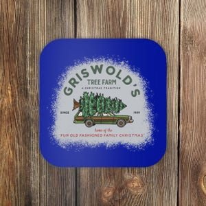 Bleached Griswold's Tree Farm Funny Xmas Family Christmas Meaningful Gift Coaster