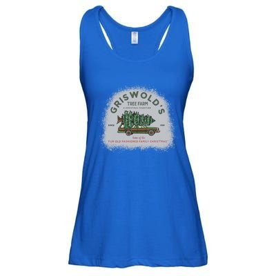 Bleached Griswold's Tree Farm Funny Xmas Family Christmas Meaningful Gift Ladies Essential Flowy Tank