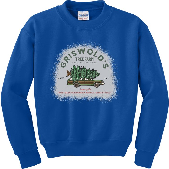 Bleached Griswold's Tree Farm Funny Xmas Family Christmas Meaningful Gift Kids Sweatshirt