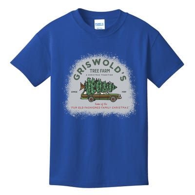 Bleached Griswold's Tree Farm Funny Xmas Family Christmas Meaningful Gift Kids T-Shirt