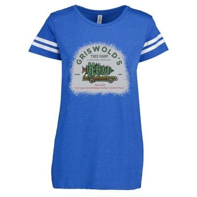 Bleached Griswold's Tree Farm Funny Xmas Family Christmas Meaningful Gift Enza Ladies Jersey Football T-Shirt