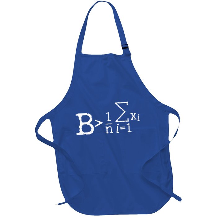 Be Greater Than Average Math Nerd Formula Math Gift Full-Length Apron With Pockets