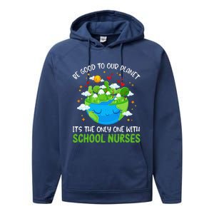 Be Good To Our Planet With School Nurses Earth Day Performance Fleece Hoodie