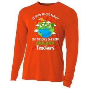 Be Good To Our Planet With Biology Teacher Earth Day Cool Gift Cooling Performance Long Sleeve Crew