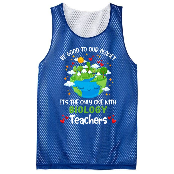 Be Good To Our Planet With Biology Teacher Earth Day Cool Gift Mesh Reversible Basketball Jersey Tank