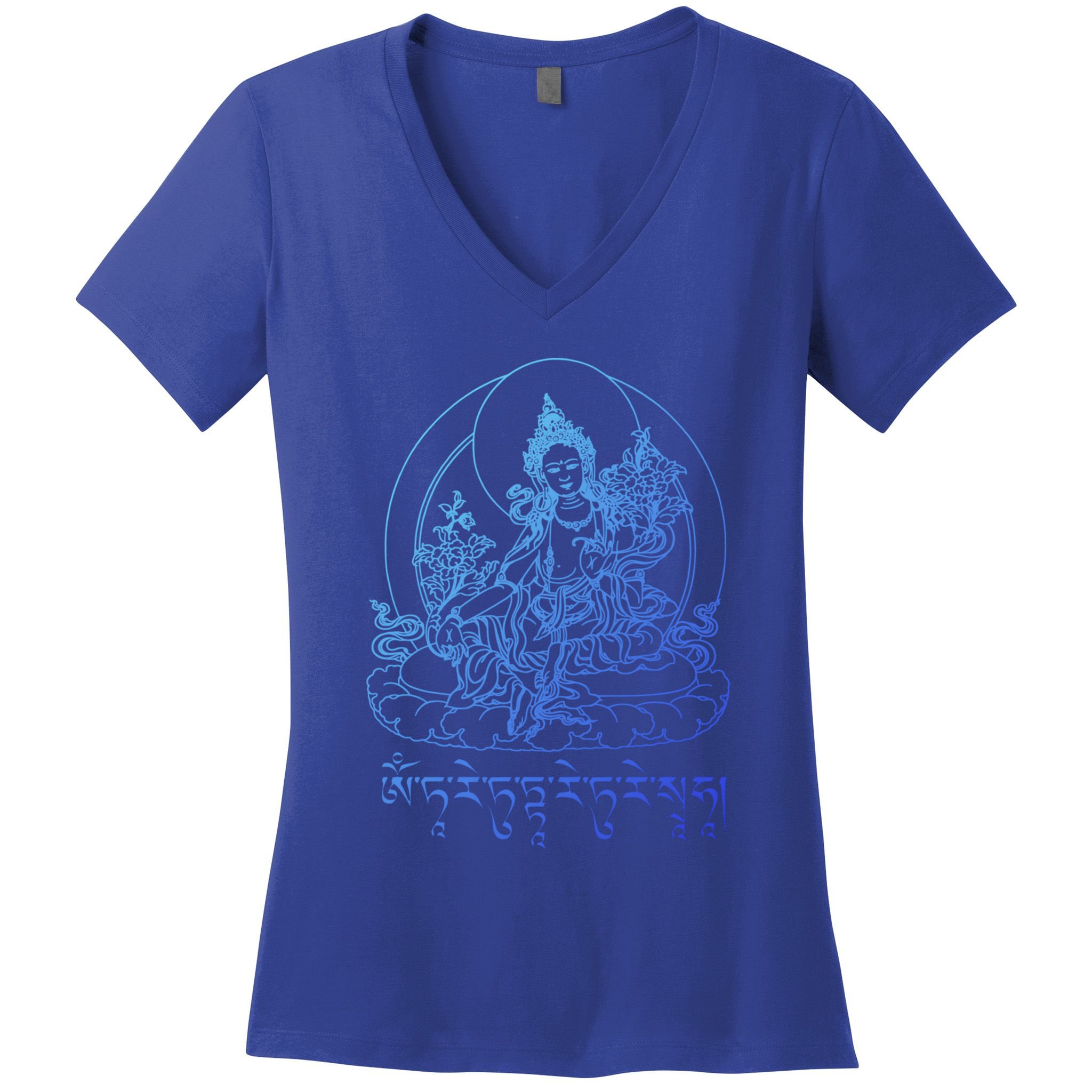 Buddha Green Tara Tra Tibetan Buddhism Vajrayana Gift Women's V-Neck T-Shirt