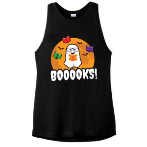 Booooks Ghost T Boo Read Books Library Gift Funny Ladies PosiCharge Tri-Blend Wicking Tank