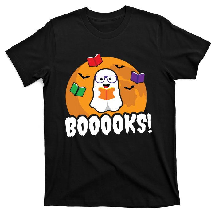 Booooks Ghost T Boo Read Books Library Gift Funny T-Shirt