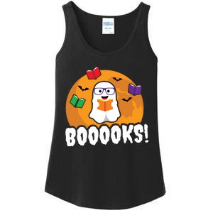 Booooks Ghost T Boo Read Books Library Gift Funny Ladies Essential Tank