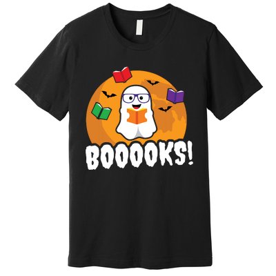 Booooks Ghost T Boo Read Books Library Gift Funny Premium T-Shirt