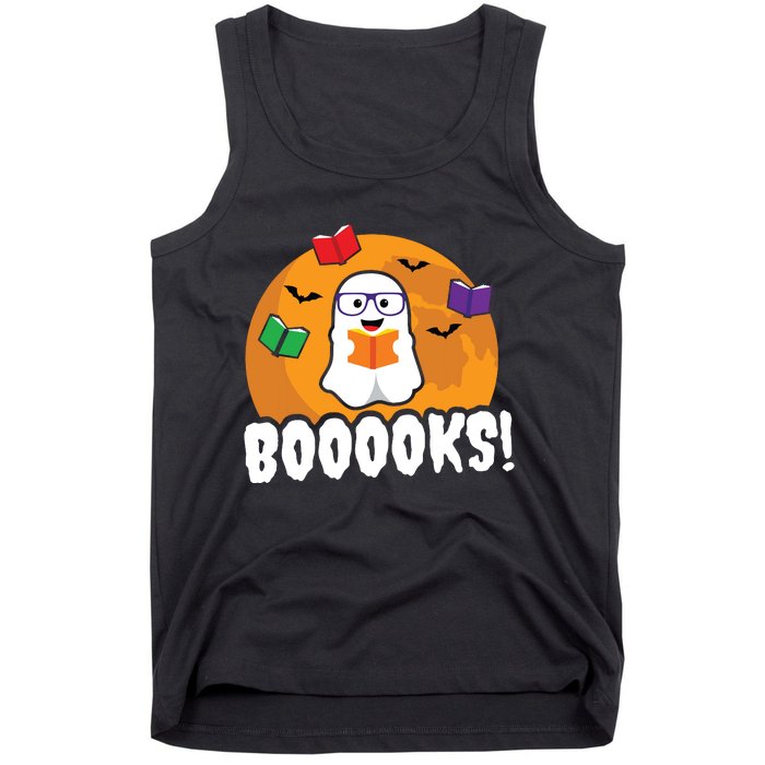 Booooks Ghost T Boo Read Books Library Gift Funny Tank Top