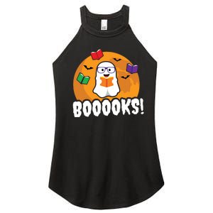 Booooks Ghost T Boo Read Books Library Gift Funny Women's Perfect Tri Rocker Tank