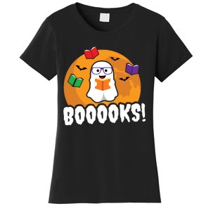 Booooks Ghost T Boo Read Books Library Gift Funny Women's T-Shirt