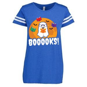 Booooks Ghost T Boo Read Books Library Gift Funny Enza Ladies Jersey Football T-Shirt