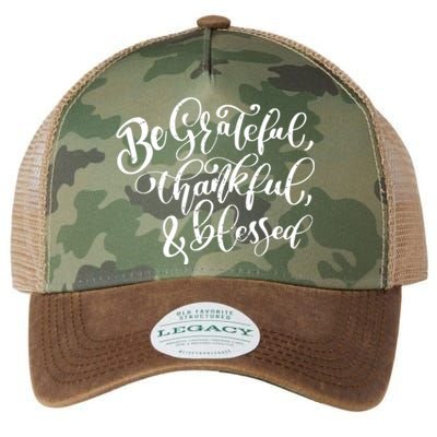 Be Grateful Thankful And Blessed Cool Gift Legacy Tie Dye Trucker Hat