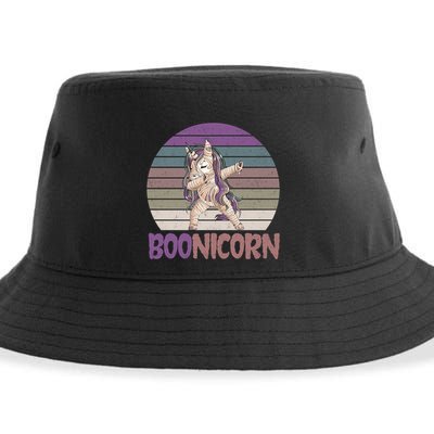 Boonicorn Ghost Unicorn Boo Retro Halloween Cool Gift Sustainable Bucket Hat