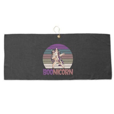 Boonicorn Ghost Unicorn Boo Retro Halloween Cool Gift Large Microfiber Waffle Golf Towel