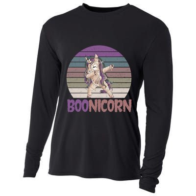 Boonicorn Ghost Unicorn Boo Retro Halloween Cool Gift Cooling Performance Long Sleeve Crew