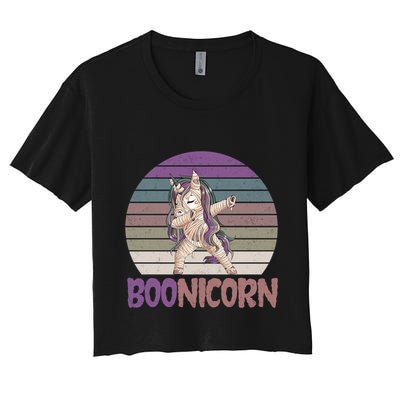 Boonicorn Ghost Unicorn Boo Retro Halloween Cool Gift Crop Top