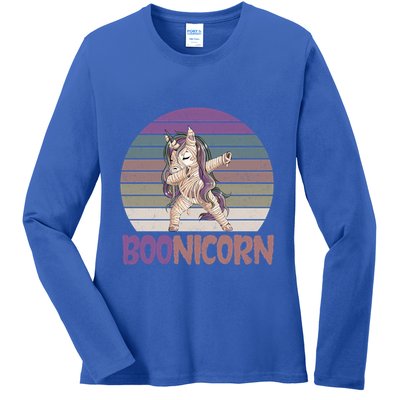 Boonicorn Ghost Unicorn Boo Retro Halloween Cool Gift Ladies Long Sleeve Shirt