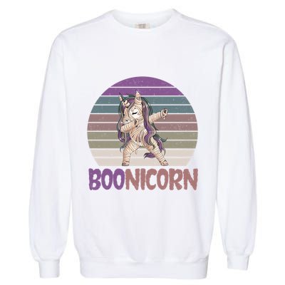 Boonicorn Ghost Unicorn Boo Retro Halloween Cool Gift Garment-Dyed Sweatshirt