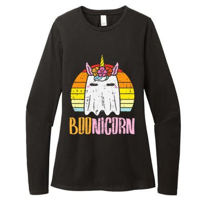 Boonicorn Ghost Unicorn Boo Retro Halloween Womens CVC Long Sleeve Shirt